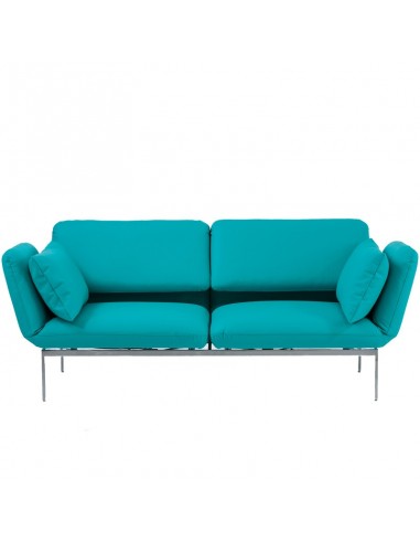 Roro Brühlsofa mit Seitenkissen, Metallgestell, Bezug türkis, abnehmbar