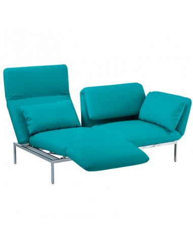 Roro Brühlsofa mit Seitenkissen, Metallgestell, Bezug türkis, abnehmbar