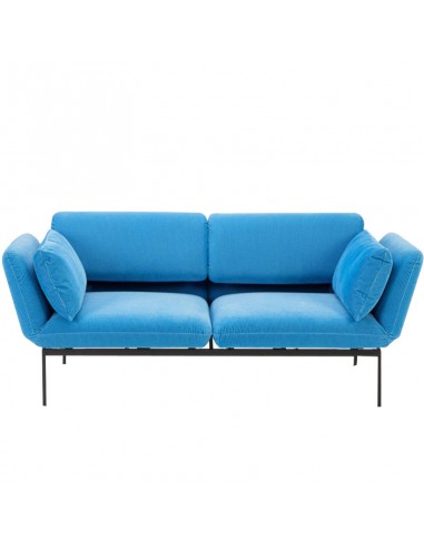 Brühl Sofa Roro Medium mit Seitenkissen, multifunktional, Untergestell aus Chrom, blauer Bezug, abnehmbar