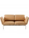 Brühlsofa roro small, multifunktional, Untergestell Metall, Bezug Leder hellbraun, abnehmbar