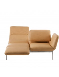 Brühlsofa roro small, multifunktional, Untergestell Metall, Bezug Leder hellbraun, abnehmbar 2