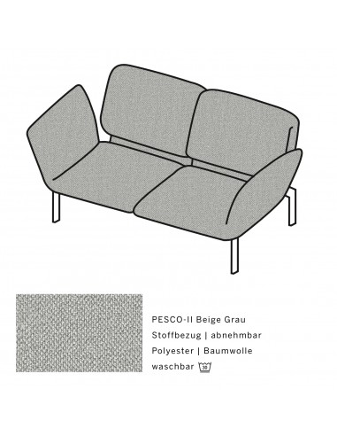 Brühlsofa roro small, multifunktional, Metallgestell verchromt glänzend, Bezug  , abnehmbar