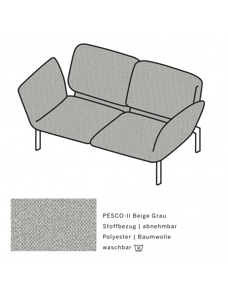 Brühlsofa roro small, multifunktional, Metallgestell verchromt glänzend, Bezug  , abnehmbar