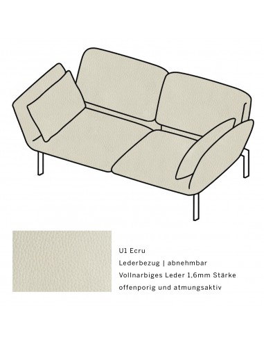 Roro Medium Brühl Sofa, multifunktional, Metallgestell verchromt glänzend, Brühl Stoffbezug