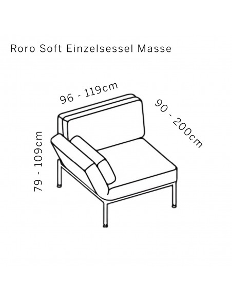 Roro soft single armchair dimensions
