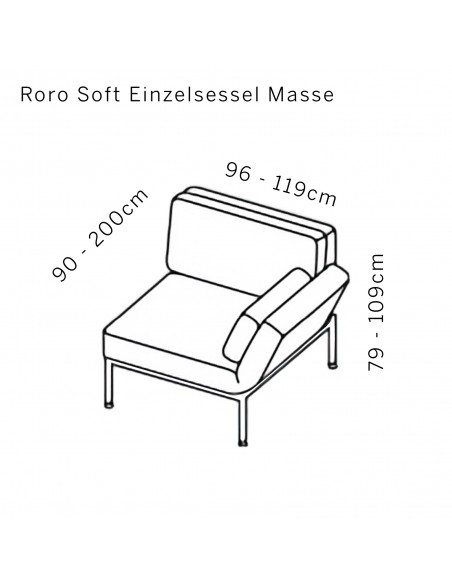 Roro soft single armchair dimensions