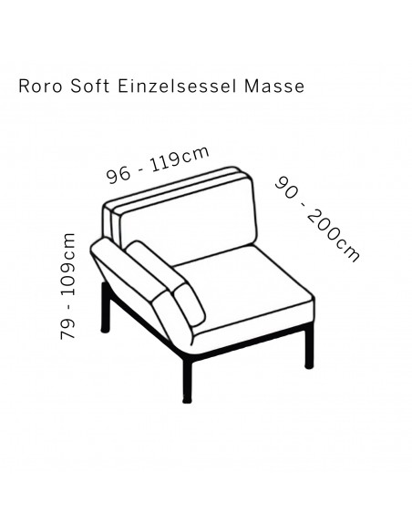 Roro soft single armchair dimensions