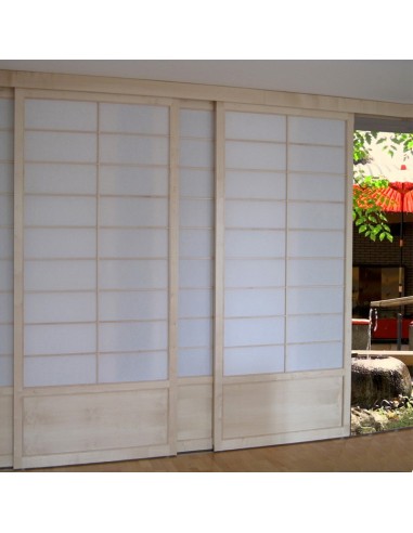 Shoji sliding doors maple covered with washi