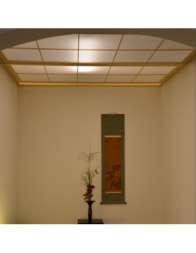 Shoji Deckenmontage Tanne mit Washi bespannt, Ikebana und japanisches Rollbild Shoji Deckenmontage Tanne mit Washi bespannt, Ikebana und japanisches Rollbild