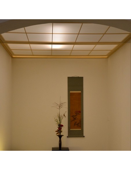 Shoji Deckenmontage Tanne mit Washi bespannt, Ikebana und japanisches Rollbild Shoji Deckenmontage Tanne mit Washi bespannt, Ikebana und japanisches Rollbild