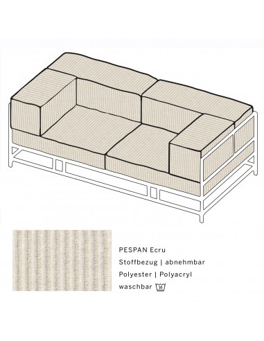 Brühl Sofa Easy Pieces Fussform Chrom glänzend, abnehmbarer Stoff