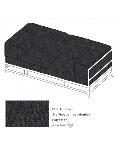 Brühl Sofa Easy Pieces Fussform Chrom glänzend, abnehmbarer Stoff