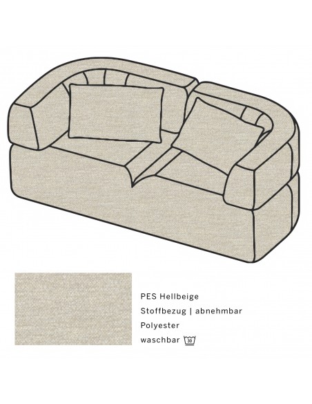 All Together Brühl sofa, fabric cover PES light beige All Together Brühl sofa, fabric cover PES light beige
