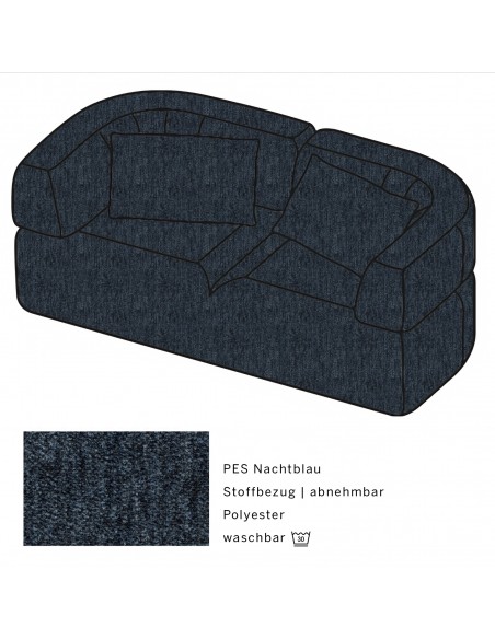 All Together Brühl sofa, fabric cover PES midnight blue All Together Brühl sofa, fabric cover PES midnight blue