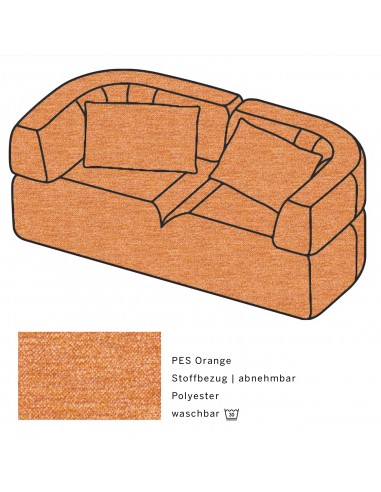 All Together Brühl Sofa, Stoffbezug PES orange