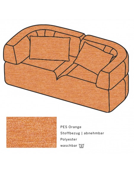 All Together Brühl sofa, fabric cover PES orange All Together Brühl sofa, fabric cover PES orange