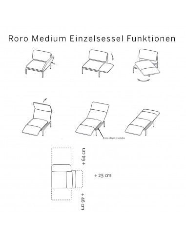 Brühl Sofa Roro Medium Single Chair, multifunctional, available at Sato in Zurich, Switzerland