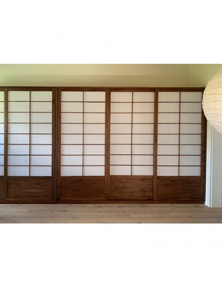 Sato Shoji cabinet Todana walnut with washstand sliding doors