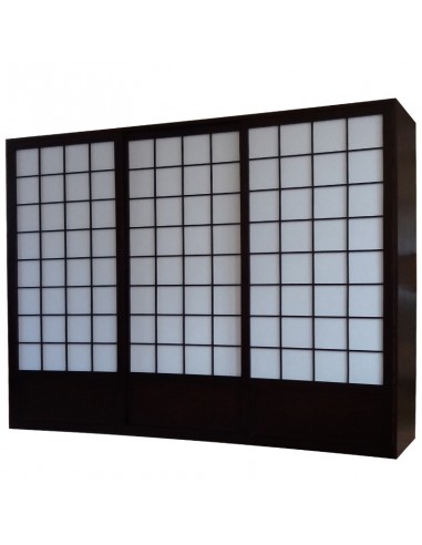 Sato Shoji cabinet Todana brown lacquered with washstand sliding doors