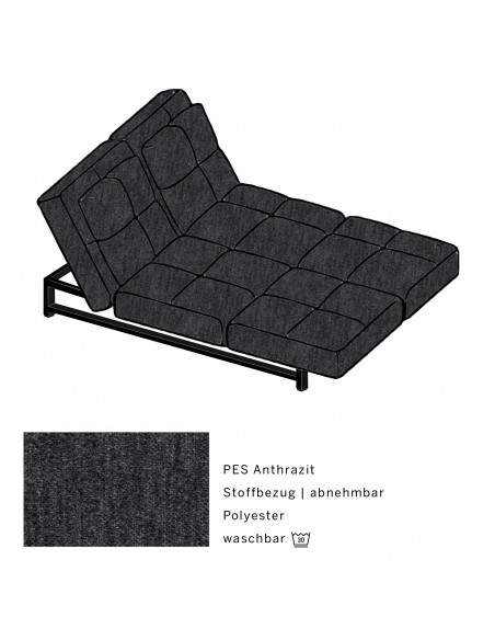 Brühl Cross Over Sofa, clear-cut, functional, aesthetic, lounge, sofa bed, double lounger, adjustable backrest Brühl Cross Over Sofa, clear-cut, functional, aesthetic, lounge, sofa bed, double lounger, adjustable backrest