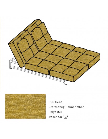 Brühl Cross Over Sofa, clear-cut, functional, aesthetic, lounge, sofa bed, double lounger, adjustable backrest Brühl Cross Over Sofa, clear-cut, functional, aesthetic, lounge, sofa bed, double lounger, adjustable backrest