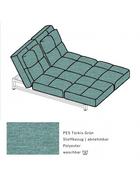 Brühl Cross Over Sofa, clear-cut, functional, aesthetic, lounge, sofa bed, double lounger, adjustable backrest Brühl Cross Over Sofa, clear-cut, functional, aesthetic, lounge, sofa bed, double lounger, adjustable backrest