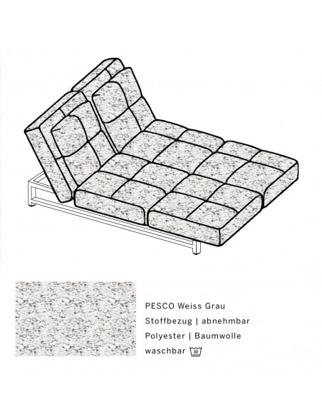 Brühl Cross Over Sofa, clear-cut, functional, aesthetic, lounge, sofa bed, double lounger, adjustable backrest Brühl Cross Over Sofa, clear-cut, functional, aesthetic, lounge, sofa bed, double lounger, adjustable backrest