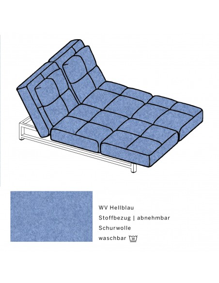 Brühl Cross Over Sofa, clear-cut, functional, aesthetic, lounge, sofa bed, double lounger, adjustable backrest Brühl Cross Over Sofa, clear-cut, functional, aesthetic, lounge, sofa bed, double lounger, adjustable backrest