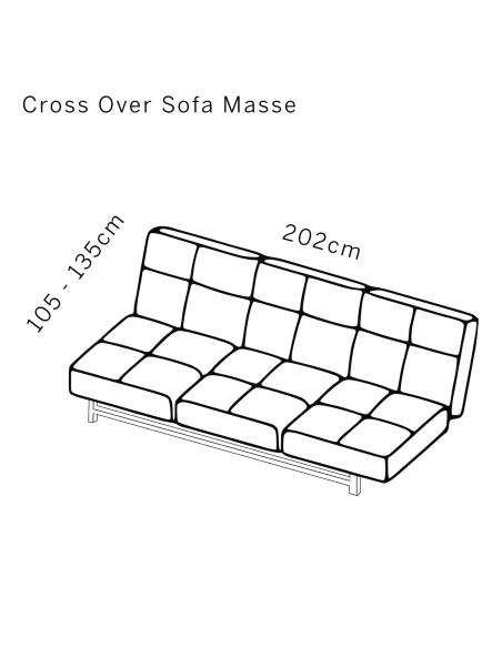 Brühl Sofa Cross Over, formklar, funktional, ästhetisch, Lounge, Sofabett, Doppelliege, verstellbare Rückenlehne