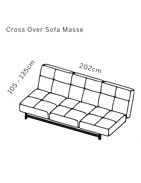 Brühl Cross Over Sofa, clear-cut, functional, aesthetic, lounge, sofa bed, double lounger, adjustable backrest Brühl Cross Over Sofa, clear-cut, functional, aesthetic, lounge, sofa bed, double lounger, adjustable backrest