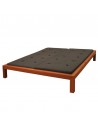 Sleeping with Sato bed Sanbo in cherry wood, bed contents futon cover anthracite