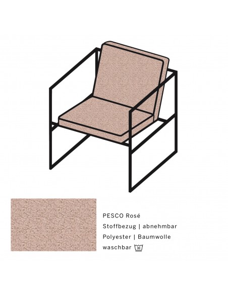 Brühl armchair, Grace Metal, armchair, single armchair, minimalist, filigree, aesthetic, metal frame black powder-coated Brühl armchair, Grace Metal, armchair, single armchair, minimalist, filigree, aesthetic, metal frame black powder-coated