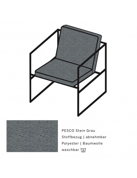 Brühl armchair, Grace Metal, armchair, single armchair, minimalist, filigree, aesthetic, metal frame black powder-coated Brühl armchair, Grace Metal, armchair, single armchair, minimalist, filigree, aesthetic, metal frame black powder-coated