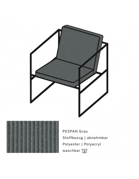 Brühl armchair, Grace Metal, armchair, single armchair, minimalist, filigree, aesthetic, metal frame black powder-coated Brühl armchair, Grace Metal, armchair, single armchair, minimalist, filigree, aesthetic, metal frame black powder-coated