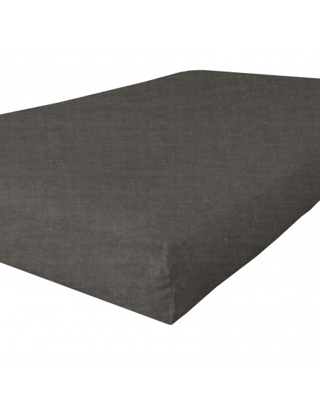 Fitted sheet with elasticated drawstring fabric organic linen col. black Fitted sheet with elasticated drawstring fabric organic linen col. black