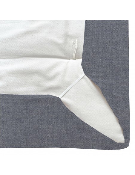 Spannlaken mit Gummizug Stoff Bio leinen col. blau