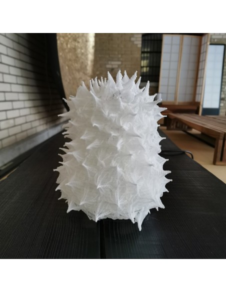 Japan handmade paper lamp Shibori 12 in the exhibition.