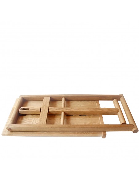 Faltbar Beistelltisch Japan leicht und flexibel, Massivholz Kastanie und Eiche