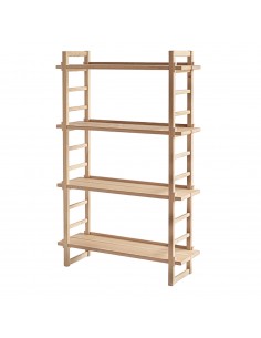 Regal Japan leicht und flexibel, Massivholz Kastanie und Eiche, Metallfrei