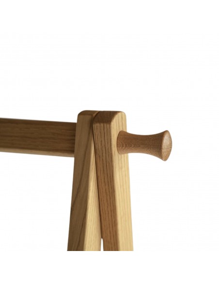 Garderobe Japan leicht und flexibel, Massivholz Kastanie und Eiche, Metallfrei