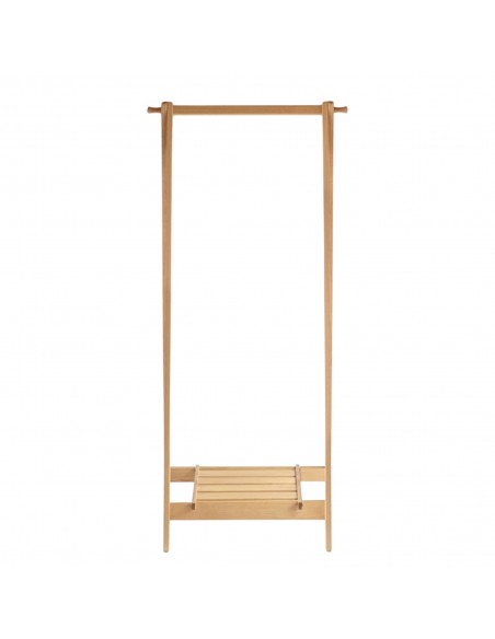 Garderobe Japan leicht und flexibel, Massivholz Kastanie und Eiche, Metallfrei