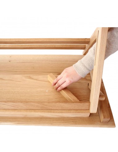 Folding Table H70 Japan leicht und flexibel, Massivholz Kastanie und Eiche