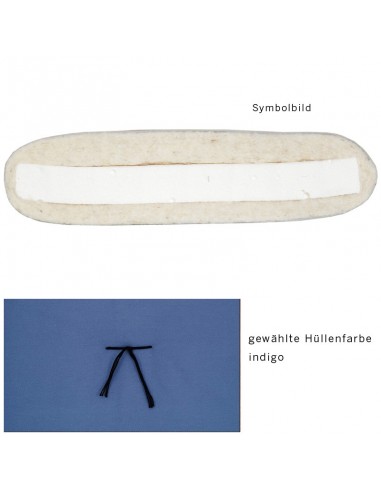 Sato futon roll mat indigo with natural latex and virgin wool, rollable