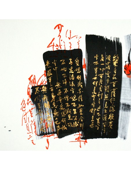Sanae Sakamoto Ausstellung japanische Schriftkunst Kalligrafie Malerei bei Sato in Zürich Performance
