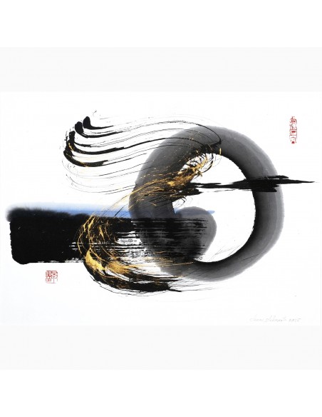 Sanae Sakamoto Ausstellung japanische Schriftkunst Kalligrafie Malerei bei Sato in Zürich Performance