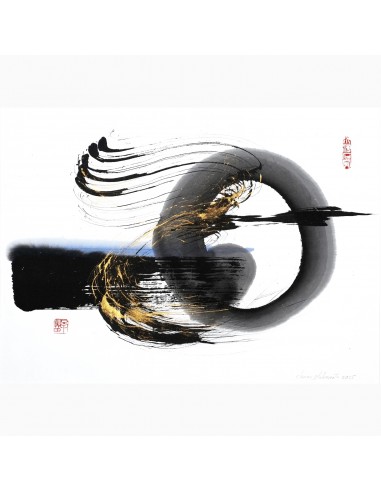 Sanae Sakamoto Ausstellung japanische Schriftkunst Kalligrafie Malerei bei Sato in Zürich Performance