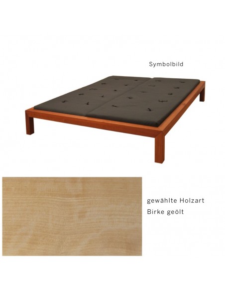 Sato Bett Sanbo Holzmuster, Birke Massivholz geölt