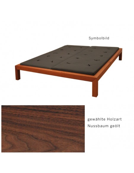 Sato bed Sanbo wood pattern, oiled solid walnut