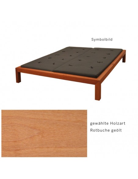 Sato Bett Sanbo Holzmuster, Rotbuche Massivholz geölt