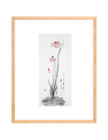 Rosa Blumen wildwachsend | Tuschemalerei, Sanae Sakamoto Rosa Blumen wildwachsend | Tuschemalerei, Sanae Sakamoto